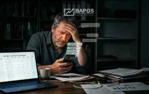 Agendamento automático para empresas de serviço mostrando empresário sobrecarregado com WhatsApp e agenda organizada digitalmente
