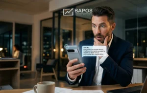 Chatbot com IA para empresas de serviço sendo utilizado com dados organizados em ambiente empresarial moderno